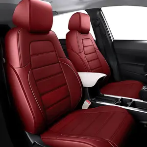 Waterproof Durable Custom Tailored Seat Covers for Honda CR-V 2017-2022 - 5 Seat Full Set Faux Leather, Front & Rear Protector Scratch-Proof Easy Clean Airbag Compatible, Car Seat Cushion, Automotive Seat Covers