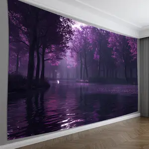 Vintage Bohemian Purple Forest Canvas - Bohemian Canvas Wall Hanging Decor, Hippie Canvas Home Office, Home and Outdoor Murals, Easy Hanging Canvas, Wall & Room Decor, Art Wall Decoration, Unique Friend Gifts
