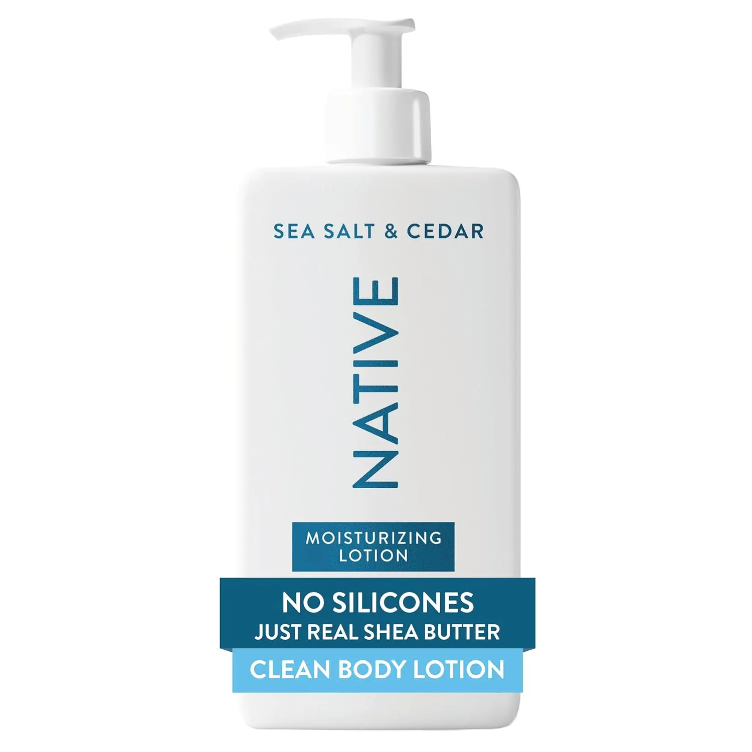 Native Body Lotion, Sea Salt & Cedar, 48-Hour Hydration for Dry & Sensitive Skin, Made with Plant-Based Moisturizers like Shea Butter, Silicone & Paraben Free, 16.5 fl oz