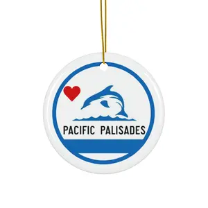 Pacific Palisades Dolphin Ceramic Ornament | Christmas Decor, Coastal Home Decoration, Nautical Gift, Holiday Keepsake, Personalized