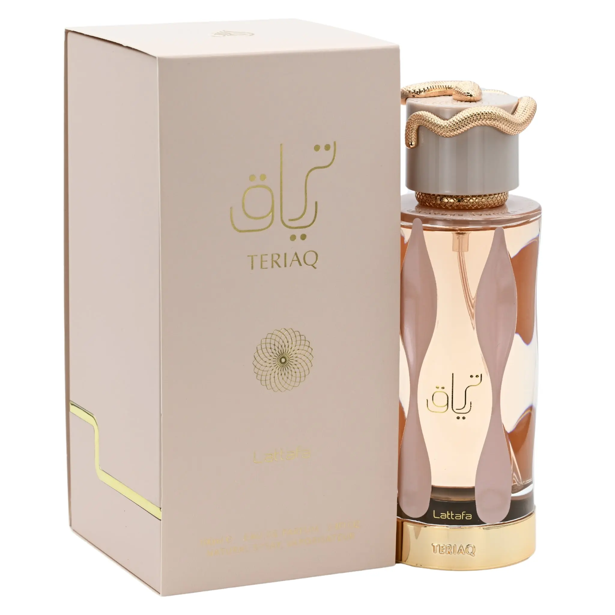 Lattafa Teriaq Eau de Parfum, Unisex Fragrance Cologne, Floral Oriental Gourmand Scent with Honey, Vanilla, and Leather, 3.4 fl oz, Floral Oriental Fragrance, Deep Floral Perfume