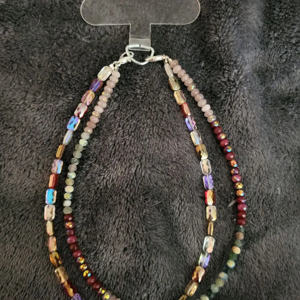 Cell Phone Wristlet with Colorful Beads and Chain Design