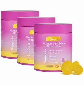3 Piece LEEFAR Her Probiotics Gummies ZK - All in One Solution with Slippery Elm and Prebiotics & Lactobacillus Probiotic Blend for Women's pH Balance and Dryness Hawaiian Pineapple Gummies Dietary Supplement