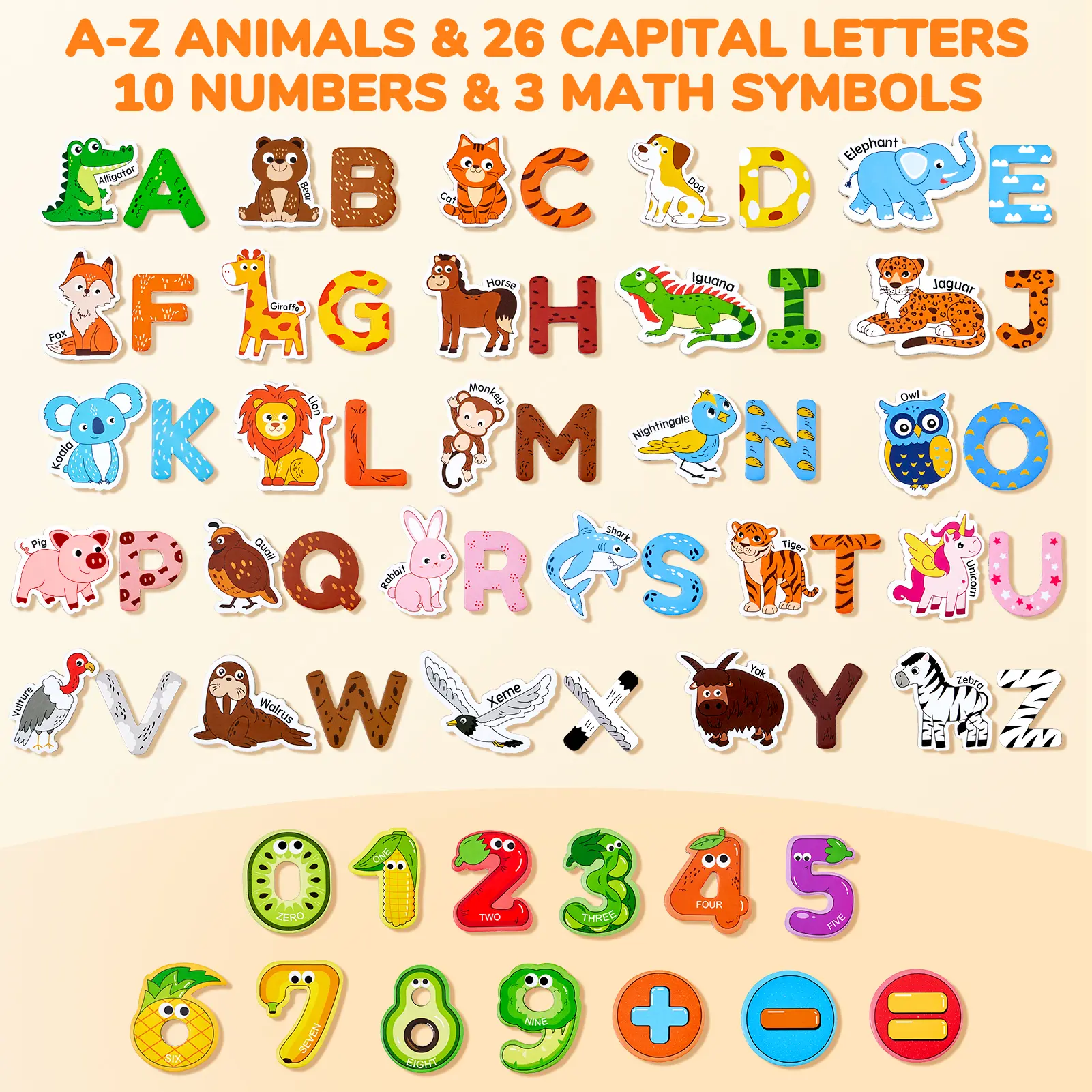 Animals + Letters + Numbers