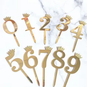 10pcs Acrylic Number Cake Topper Set, Cake Decorating Kit, Reusable Birthday Party Decorations, Anniversary Wedding Dessert Decoration Ornaments, Cake Decoration Supplies