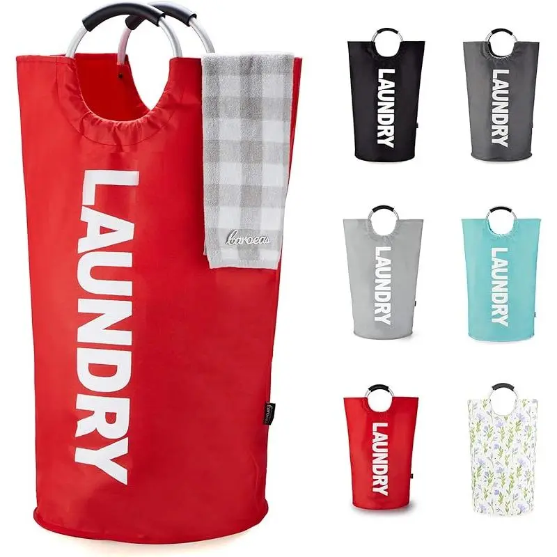 115L Laundry Basket Waterproof Laundry Hamper Laundry Bag With Padded Handles Clothes Hamper Stands Up Well Collapsible Laundry Basket,dorm essentials,home decor