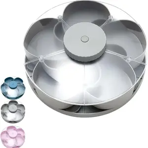 Rotating Petal Snack Box & Fruit Tray, Split Dustproof Design for Home Entertainment