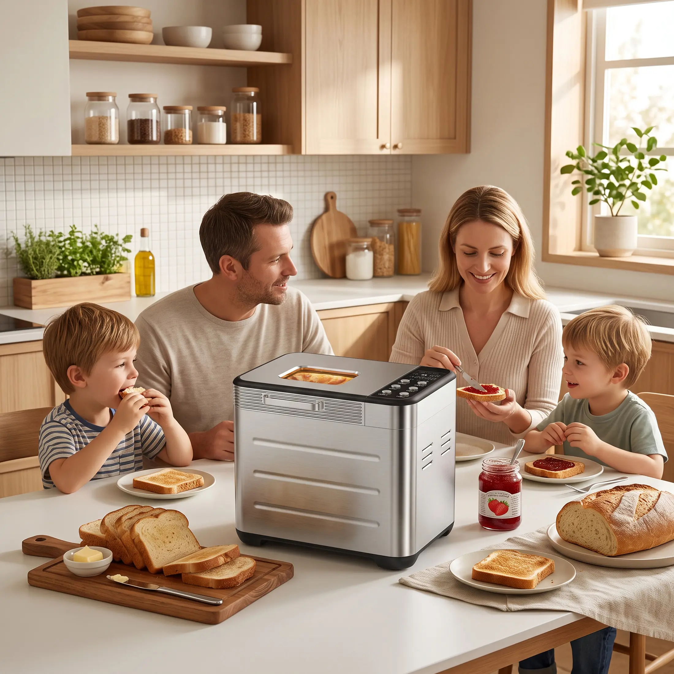 Bread Maker Machine with 12 Menu Options – 2 lb Loaf Capacity, 3 Crust Settings & Removable Pan, Perfect for Fresh Bread at Home #BreadMaker #HomeBaking #KitchenGadgets