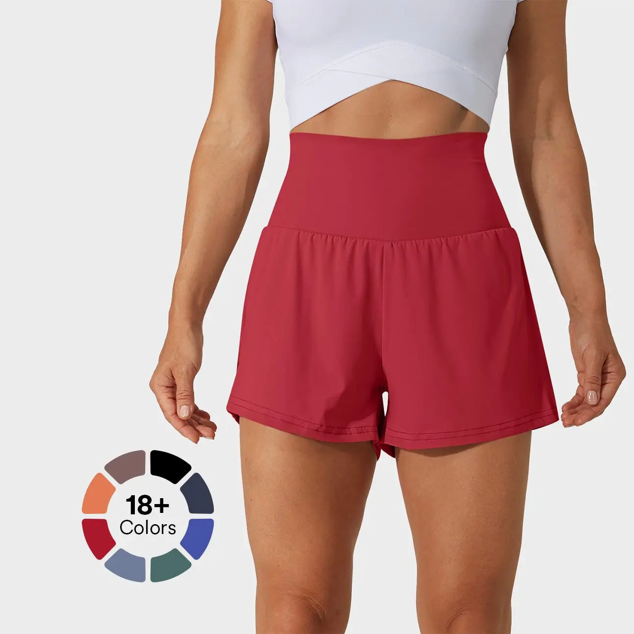 Halara Super High Waisted Back Pocket & Side Hidden Pocket 2-in-1 Yoga Shorts 2.5"