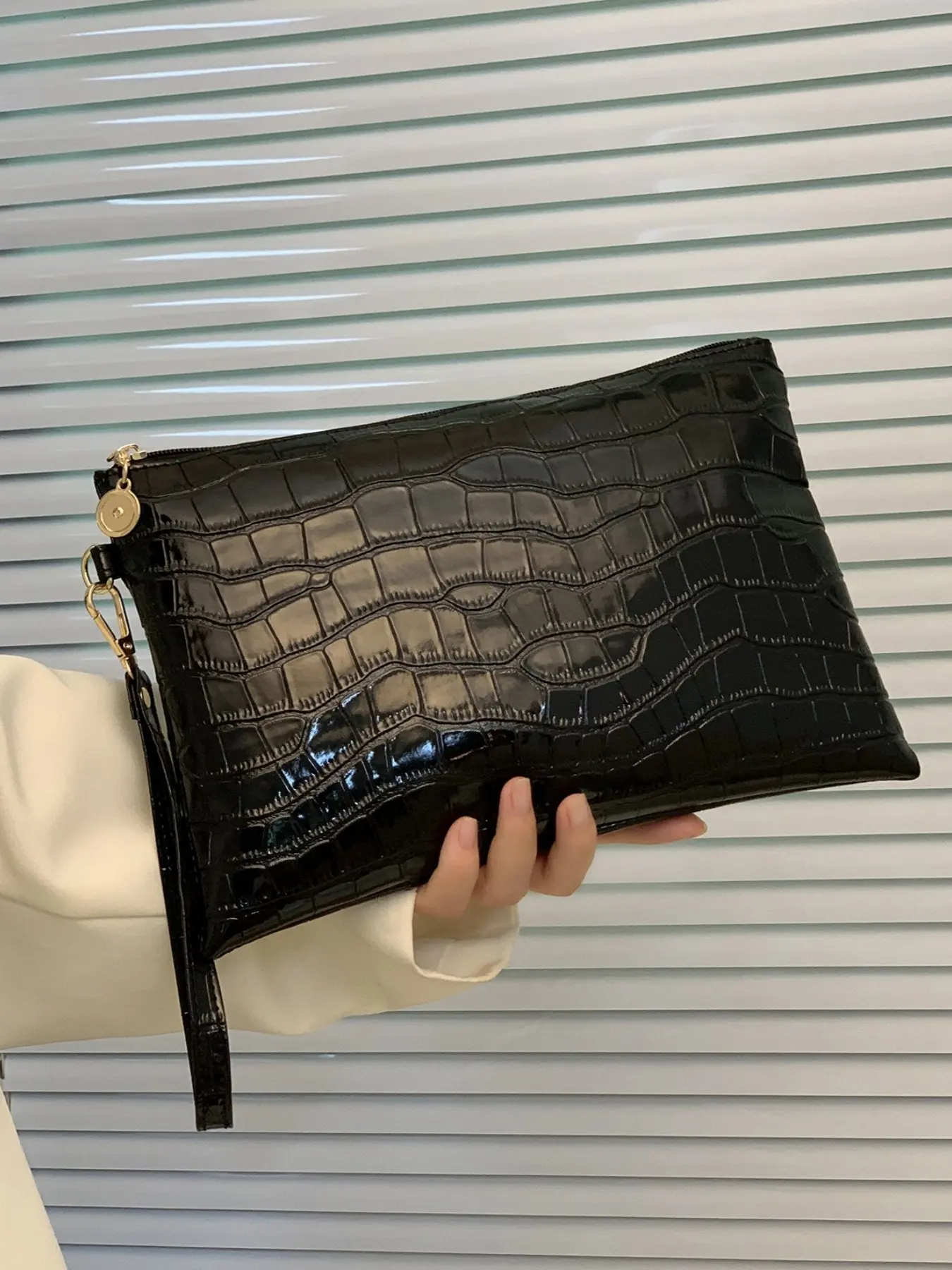 New Fashion Crocodile Pattern Women's Handbag, Large Capacity Envelope Bag, envelope clutch, Clutch Purse, Multifunctional Versatile Wallet, Stylish Accessory for Everyday Use, Trendy Clutch Bag