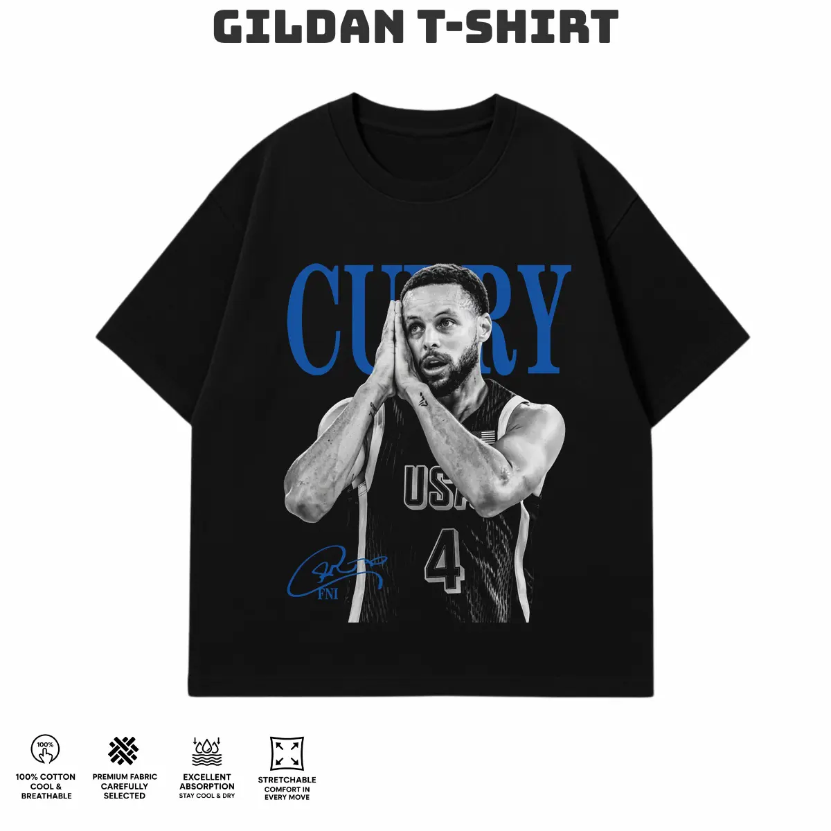 Oversized Basketball Star Curry Signature Moves Graphic TShirt Fashion Street Wear Breathable Sports Cotton Tee