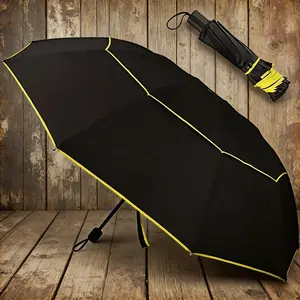 Large Reinforced Waterproof Umbrella, Rubber Sun Protection, Dual-Use Foldable Rain and Sunny Umbrella, Ten Ribs Double Layer Fabric, Windproof Waterproof Umbrella, Folding Umbrella