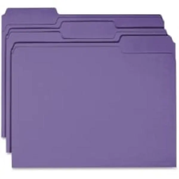 Business Source Colored File Folder, Assorted Cuts, Single Ply, 11 Point Stock, for Office Color-Coding Filing Needs
