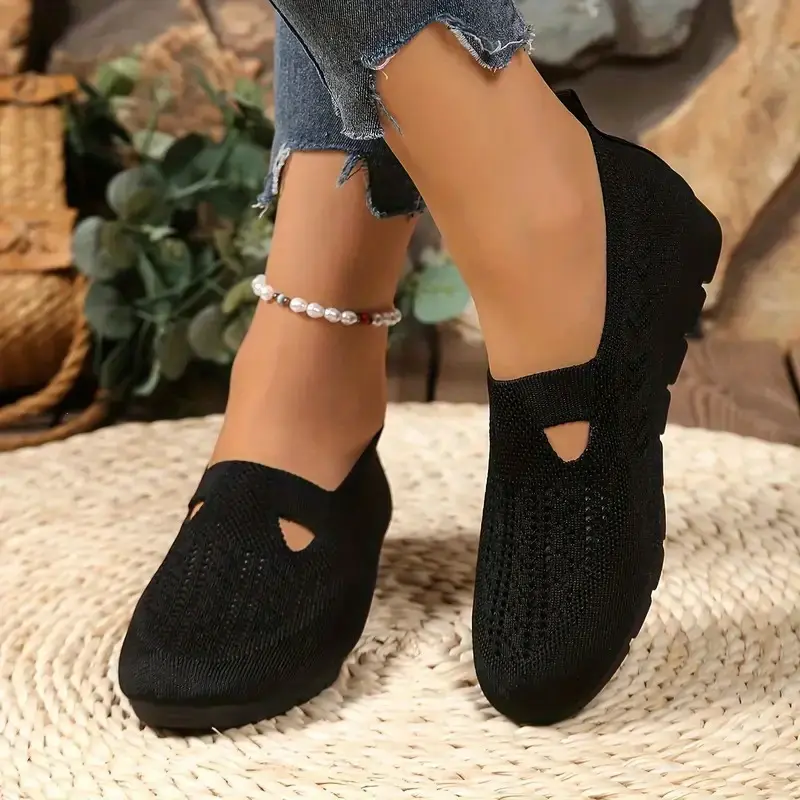 Knit Shoes That Slap! Breathable Cutouts + Cloud-Soft Sole – Perfect for Commutes, Errands & Hangouts