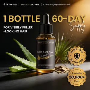 Gro & Glow Liquid Vitamins for Hair, Nails & Skin- With Biotin, Collagen and MSM