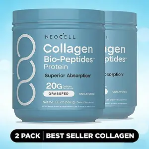 NeoCell Collagen 2 pack Powder 20oz | Grass-Fed Bio-Peptides & 18 Essential Amino Acids Supplement