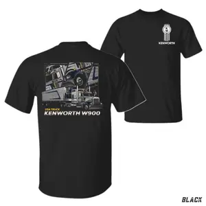 Kenworth W900 Semi Truck T-Shirt, USA Flag Trailer & Big Rig Collage Graphic, Kenworth Diesel Power Graphic Tee, For Long Haul Truckers & CDL Drivers, Gift for American Truck Enthusiasts