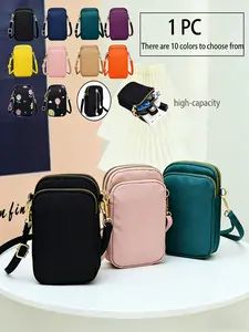 1 casual fashion crossbody mini bag, with phone pocket, vertical coin purse, sports wallet, headphone jack, adjustable shoulder strap, suitable for girls, travel, back to school, and gifting Lightweight Crossbody Bag Crossbody Shoulder Purses