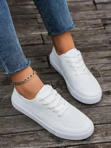 Women's Breathable Knitted Sneakers, Lightweight Casual Shoes, Comfortable and Versatile, Perfect for Daily Wear