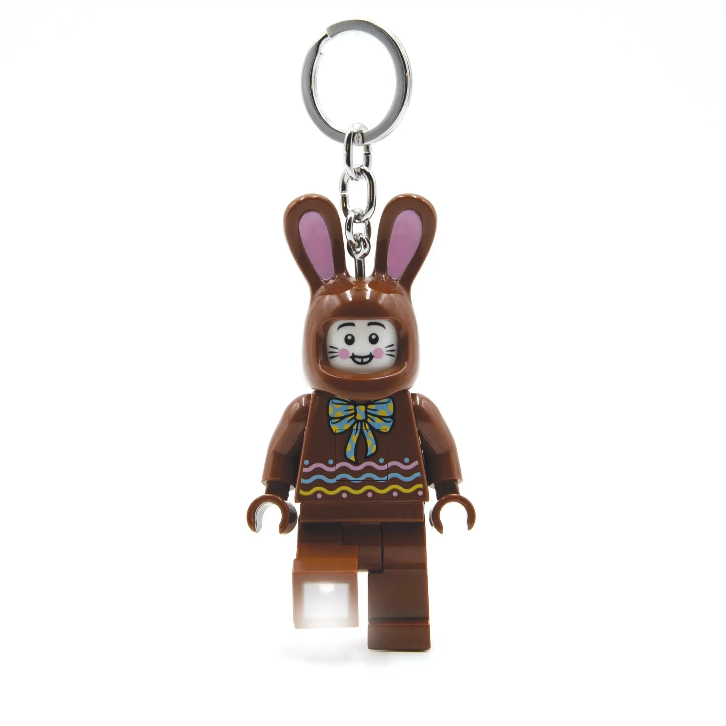 LEGO Keychain Light - Chocolate Bunny (KE180H), Large 3 Inches Tall, bag charm with LED light