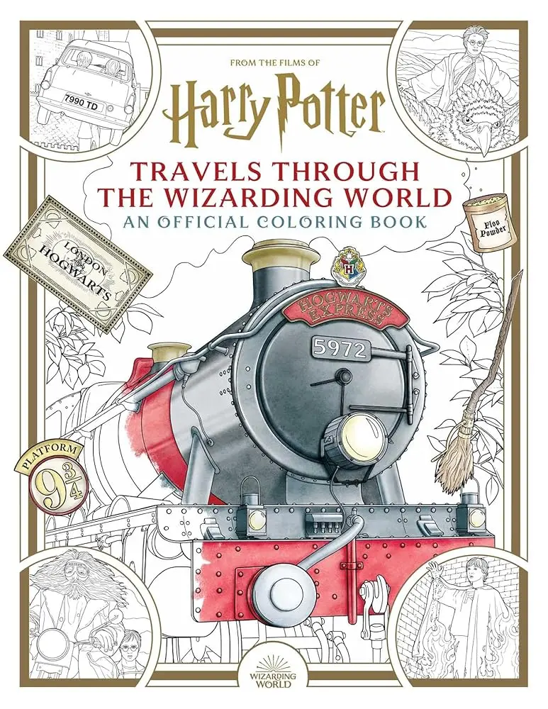 Official Harry Potter Coloring Book - Collectible Fantasy Entertainment Item for Relaxation, Creativity Featuring Diagon Alley, Hogsmeade Station, Draco Malfoy