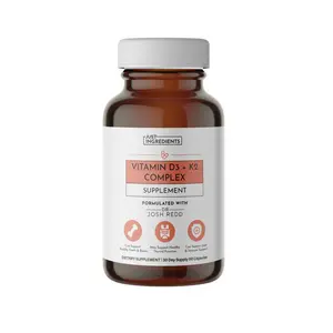 Just Ingredients Vitamin D3+K2 Complex Supplement - Essential Vitamins for Bone & Brain Health, 30 Day Supply