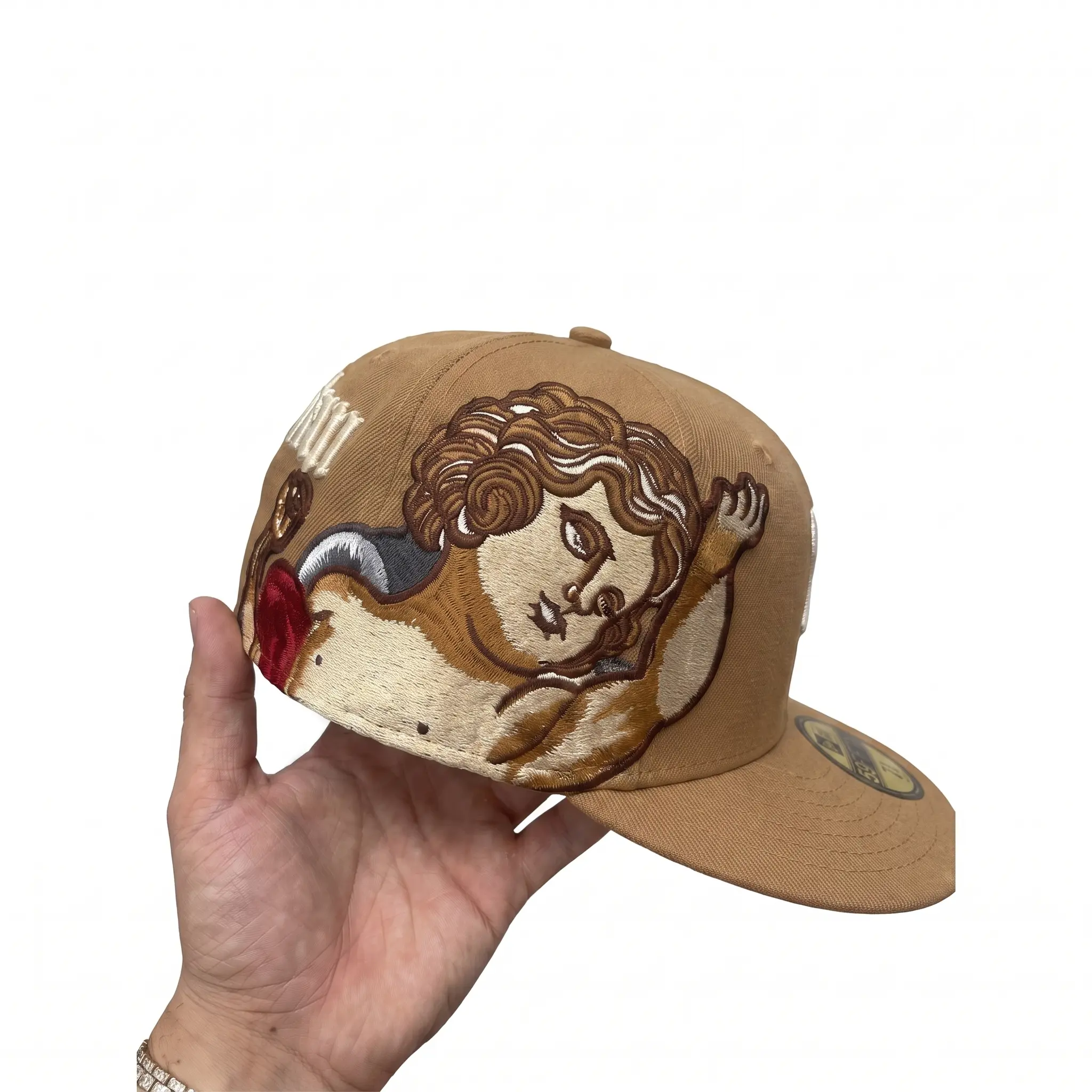 L.A Unisex Baseball Cap khaki  – Hip Hop Embroidered Cotton Hat, Adjustable Buckle, Breathable, Size 7-8