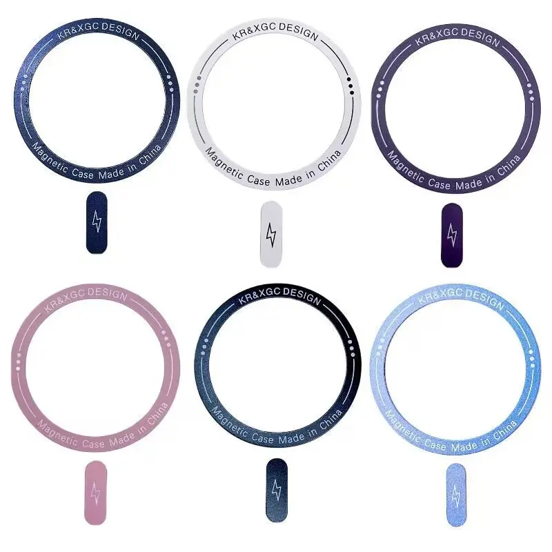 Silk Screen Printed Magnetic Attraction Ring Compatible With Magsafe Wireless Charger, Thin Metal Magnet Sheet For Smartphone Car Stand, Portable Magnetic Sticker Phone Accessory