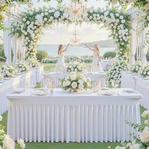 Spandex Tablecloths for Rectangle Tables4/6/8FT ,Wrinkle Free Washable Table Cloth Rectangle Stretch Fitted Table Cover with Skirt for Wedding Birthday Party Banquet Baby Shower Buffet Event Summer Vibes Outdoor FunSummerwins Father's Day summerwins