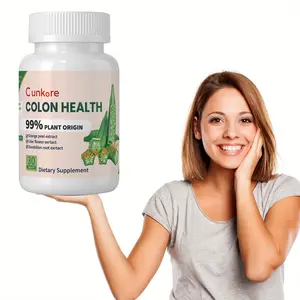 Vegan, gluten - free, sugar - free, dairy - free，Cunkore Colon Health Supplement - 99% Plant-Derived Formula with Orange Peel Lilac Flower Dandelion Root & More - 30 Tablets for Intestinal Relief and Detox Assistance