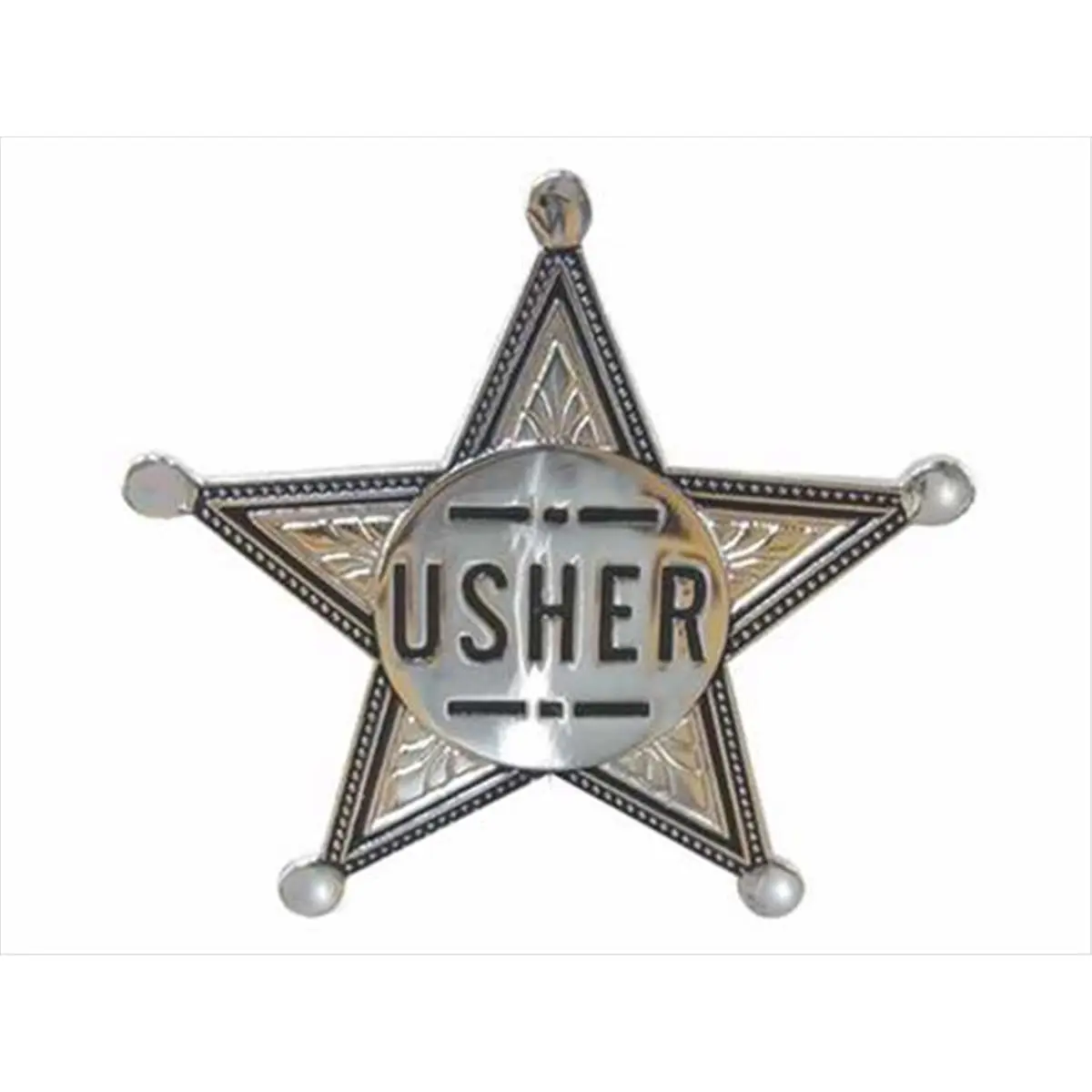 Swanson Christian Supply 80572 Unisex Silver Star Metal Usher Pin-Back Badge, 2 in., Five-Pointed
