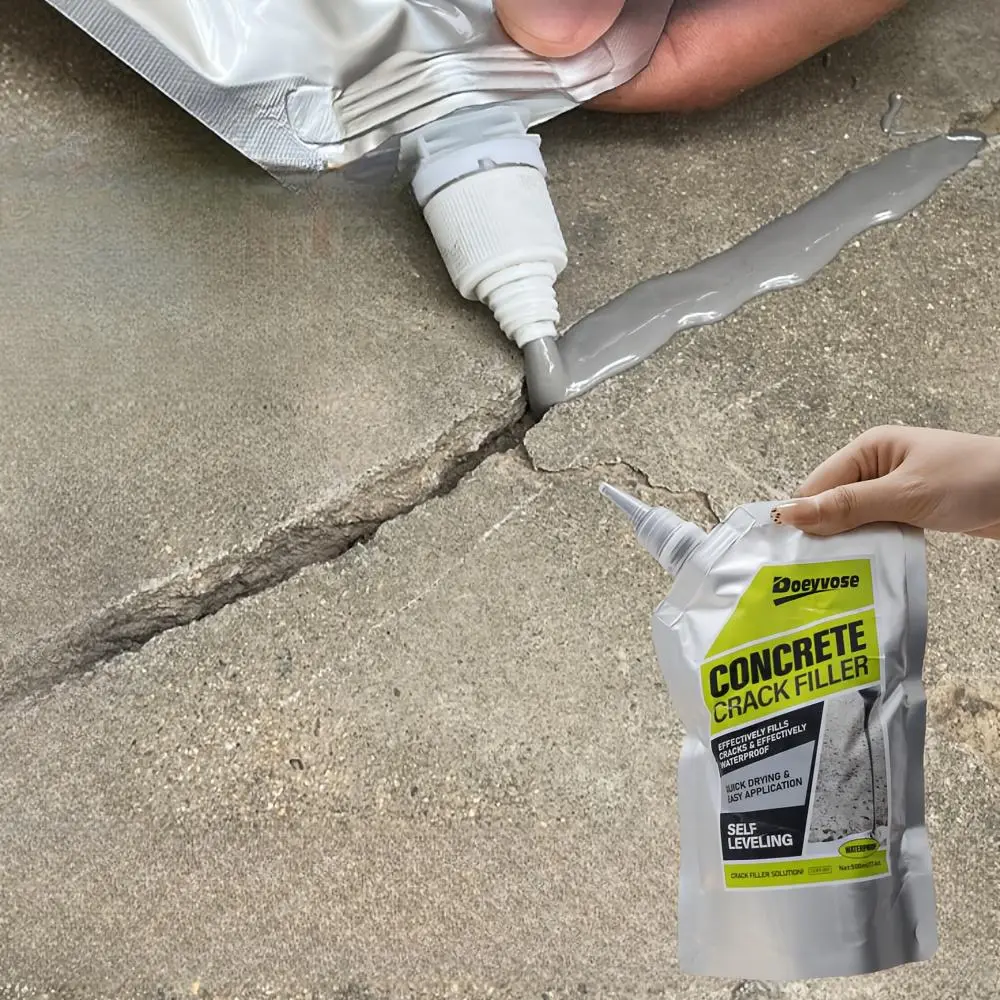Doeyvose Concrete Crack Filler, Waterproof Sealant Sealer, Easy Application, High Coverage Repair Formula for Indoor & Outdoor Use, 500mL/350mL