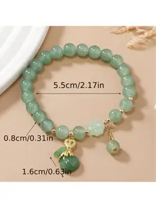 Lucky Clover Beaded Keychain for Women Elegant Money Bag Key Ring Luxury Glass Jewelry Daily Use Gift
