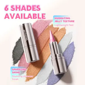 6-Color Metallic Glitter Lipstick Waterproof Long-Lasting Non-Sticky Transparent Pearl Effect Eyeliner Lip Liner Eyeshadow 3 in 1 Sparkling Shine Hidratating Jelly Texture