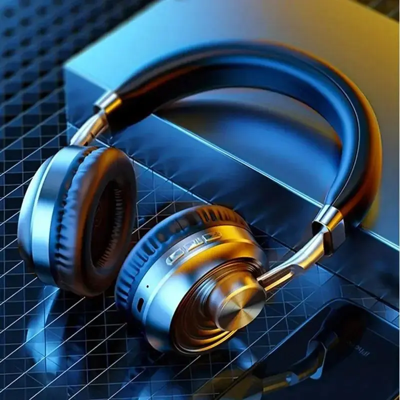 2026 New Retro Metal Over-Ear Headband Cordless Bluetooth Headphone - 8-12h Extra Long Standby, Stereo Sound, Music Card Support, Universal Fit for Running, Listen to Music, Phone Call Answer, Running Fit