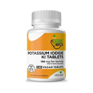 The Veggie Doctor Potassium Iodide Radiation Tablets 130mg for Adults & Kids USA-Made Anti-Radiation Pills Vegan Gluten-Free GMO-Free 140 Tablets - Healthcare, Minerals, Fitness