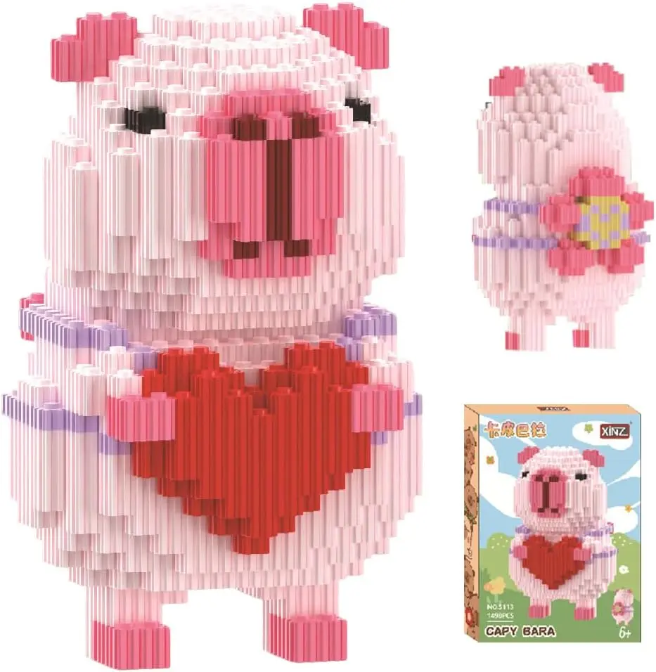 Cute 3D Capybara Collectible BPA-Free Plastic Building Blocks DIY Kits - 1498 Pcs Unisex STEM Educational Toy, Aesthetic Miniature Set with Interactive Tactile Figures, Desk Setup Aesthetic Gift for 10+ Years (Valentine's Day, Birthdays)