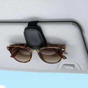 Magnetic Leather Car Sun Visor Sunglasses Holder - Slim Eyeglass Hanger Clip, Car Interior Accessories, Universal Vehicle Fit, Summer Safety Organizer by Summerwins