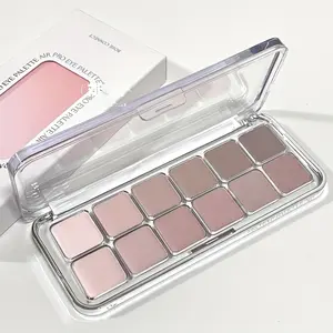 12-Color Eyeshadow Palette with Nacreous Matte Flash Finishes, Low Saturation Cool Look, Earth Tone Sophisticated Makeup Gift