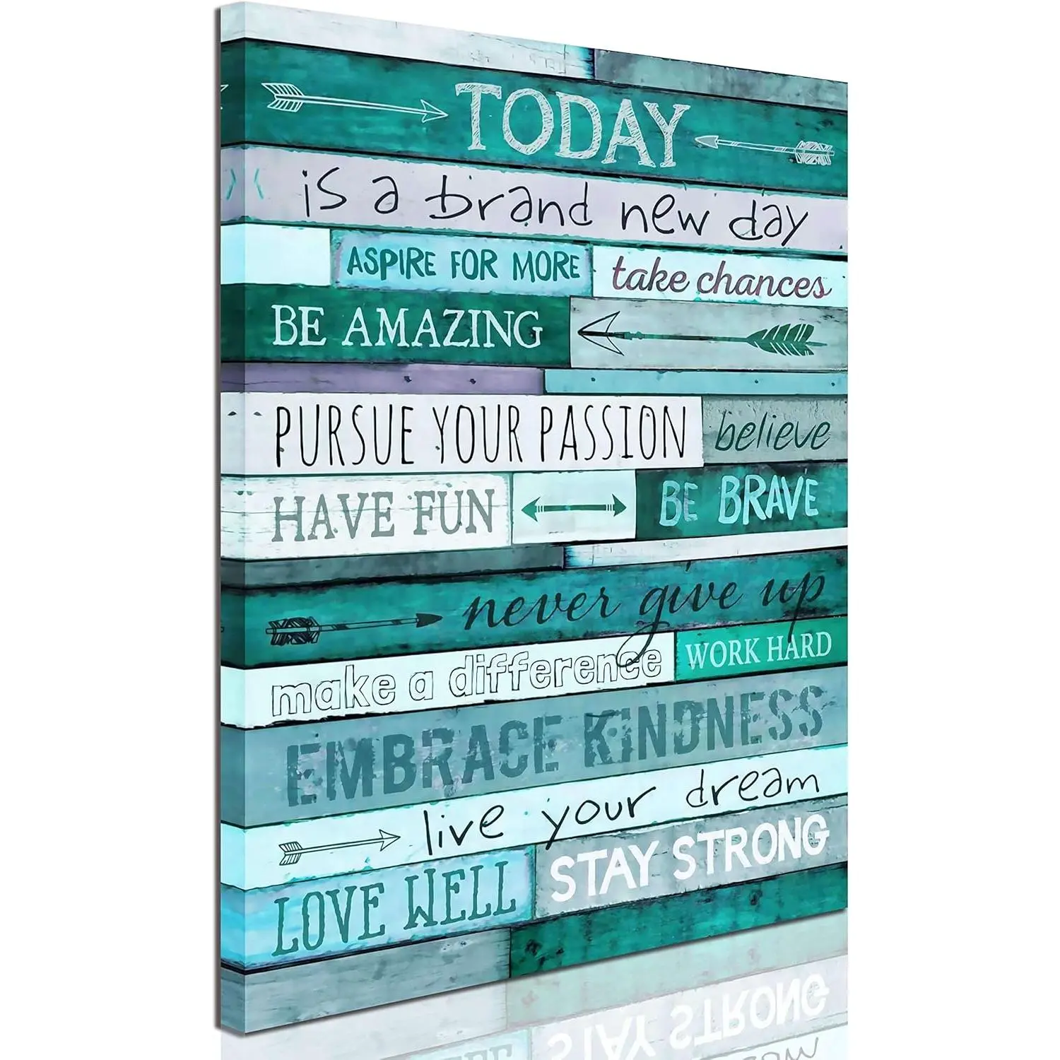 aburaeart Artistic Inspirational Quote Print - Teal Wall Art Painting, Home Wall Decoration, Office & Bedroom Home Supplies