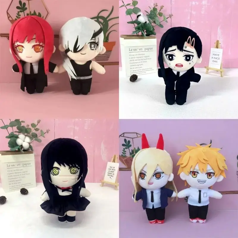 In Stock 20cm Chainsaw Man Soft Stuffed Doll Toy - 3+ Years Kids Gift, Anime Collectors Item with Makima, Power, Higashiyama Kobeni, Angel Devil, Hayakawa Aki, Mitaka Asa, Reze, Soft Fabric