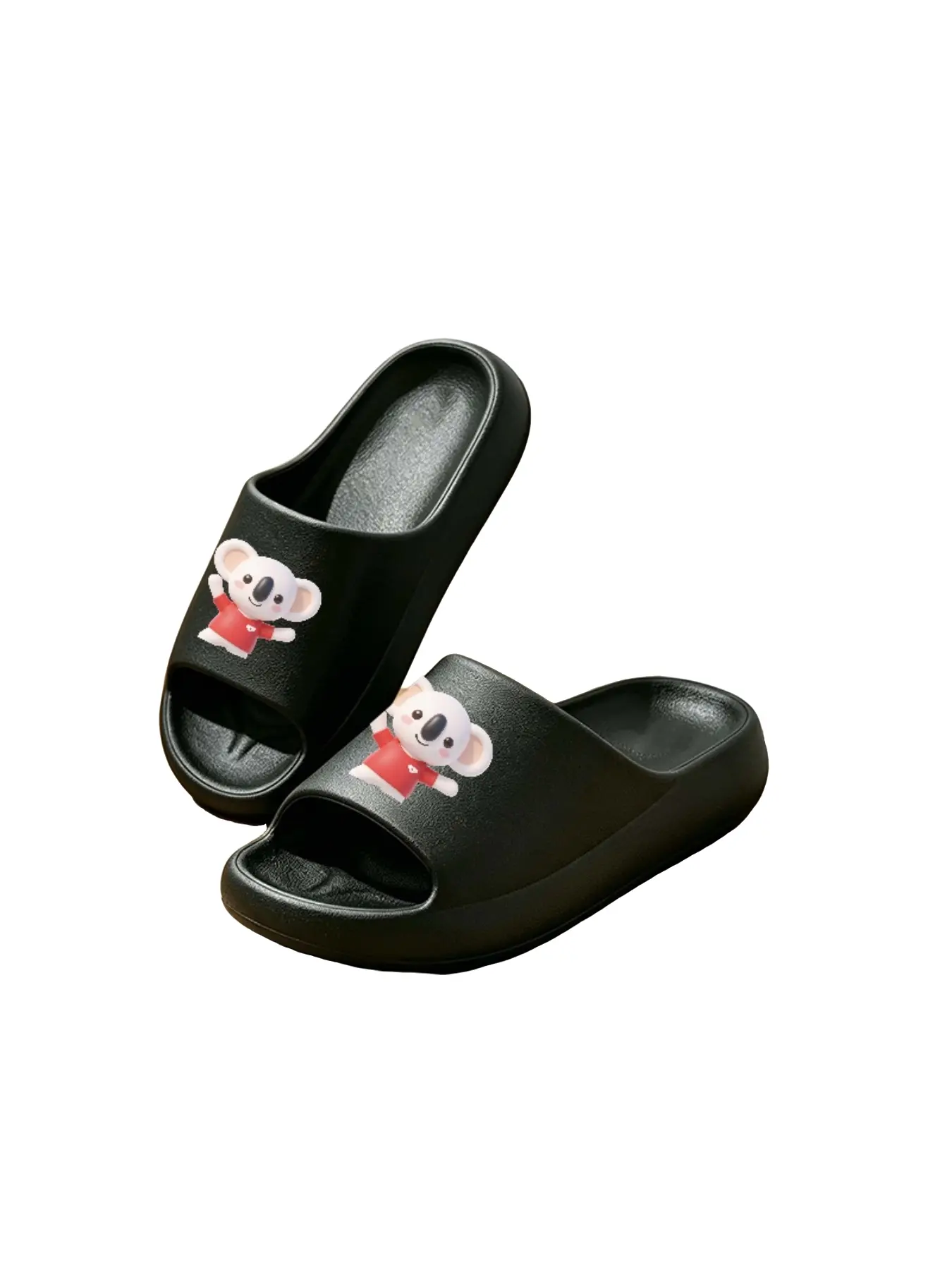 Women's Soft Koala Print Slippers, Cloudy Soft Sole Anti-Slip Quiet Home & Outdoor Sandals, Casual Eva Material, All Seasons