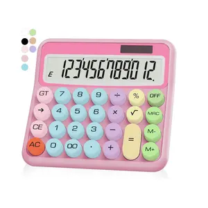 Pink Calculator, Standard Calculator 12 Digit with Large LCD Display and Big Buttons,Pink Office Accessories for Women Desk, Cute for Office,School, Home, Business(Colorful Pink)