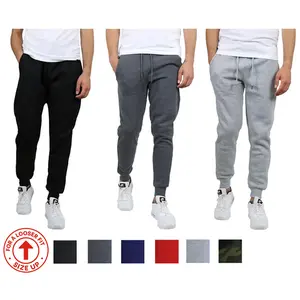 Men's 3 Pack Fleece Active Athletic Jogger Sweatpants with Drawstring Sizes S-2XL Breathable