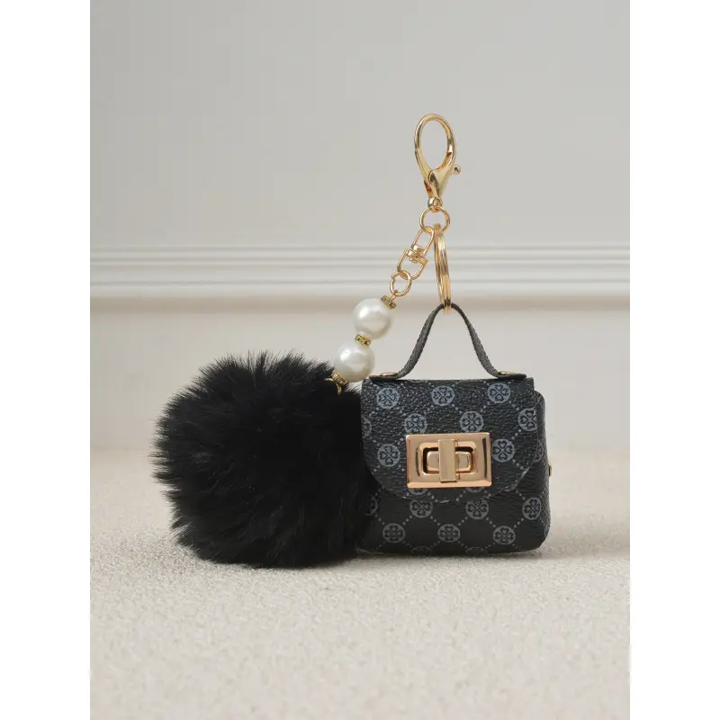 Women's Pink Pom-Pom Keychain - Furry Tassels, Golden Hardware, Durable Iron Alloy Chain, Multi-Color Options, Playful Design, Valentine Gift for Handbags, Fashion Enthusiasts