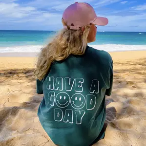 HAVE A GOOD DAY COMFORT COLORS BEACH T-SHIRT POSITIVE SHIRT UNISEX COTTON Casual Comfortable Shortsleeve