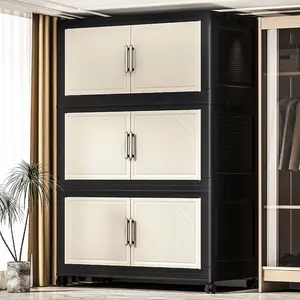 Multi-Layer Storage Cabinet for Home Use, Foldable Snack Organizer, Baby Clothing Toy Box, Wall-Mounted Living Room Display Unit