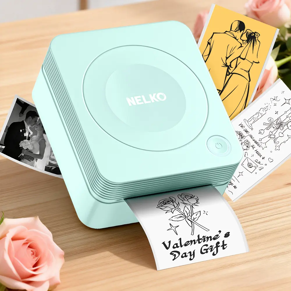 Portable Stivker Printer, PM230 Wireless Mini Bluetooth Printer with 3 Rolls Self-adhesive Stickers, AI Printer, Thermal Mini Photo Printer for Valentine's Day Gift, Fathersdaygift, summerwins