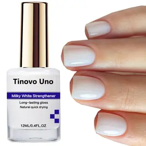 Tinovo Uno “Milky White Strengthener” Nail Strengthener - 12ml, With Milky White Gel Texture, Rich In Keratin Ingredients Enhance Nail Hardness, Suitable For People With Fragile Nails, And Is An Excellent Product, Nail Care Solution, Nail Care Liquid