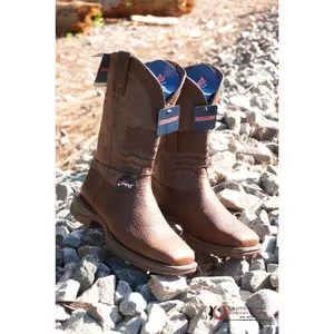 DURANGO MENS WORK BOOT REBEL DARK ALL DARK BROWN AMERICAN FLAG DDB0314